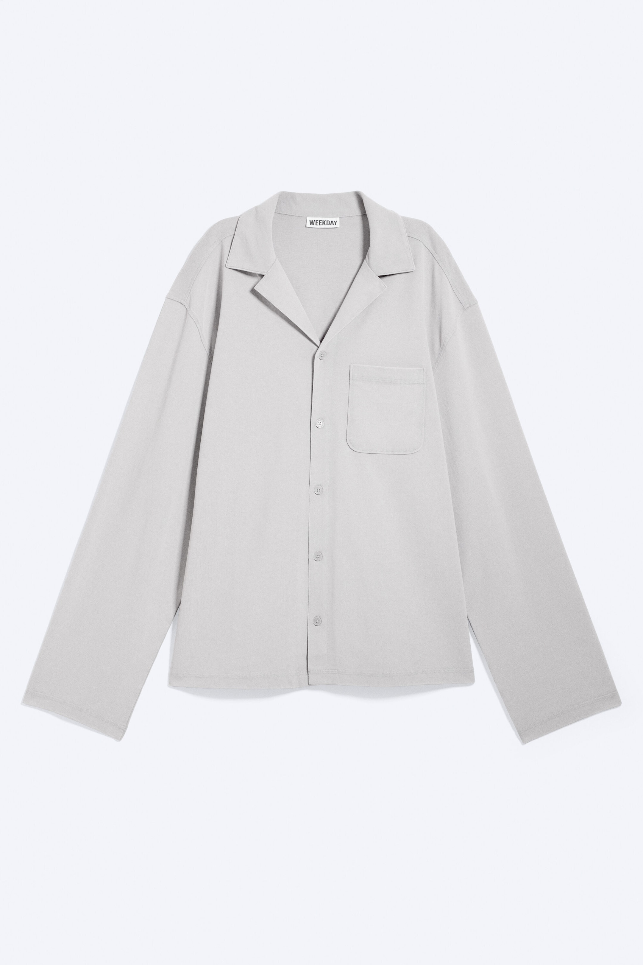 Helles Staubgrau - Baumwoll-Pyjamahemd - 4