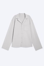 Helles Staubgrau - Baumwoll-Pyjamahemd - 4