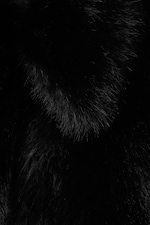 Black - Faux Fur Zip Jacket - 5