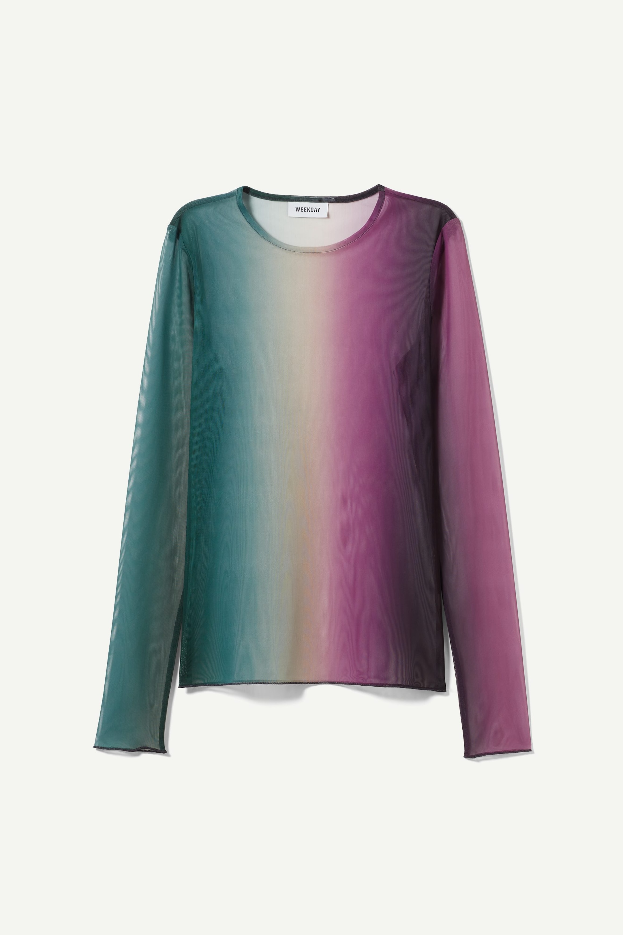 Pink white & green - Langarmshirt Blur mit Print - 0