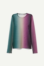 Pink white & green - Langarmshirt Blur mit Print - 0