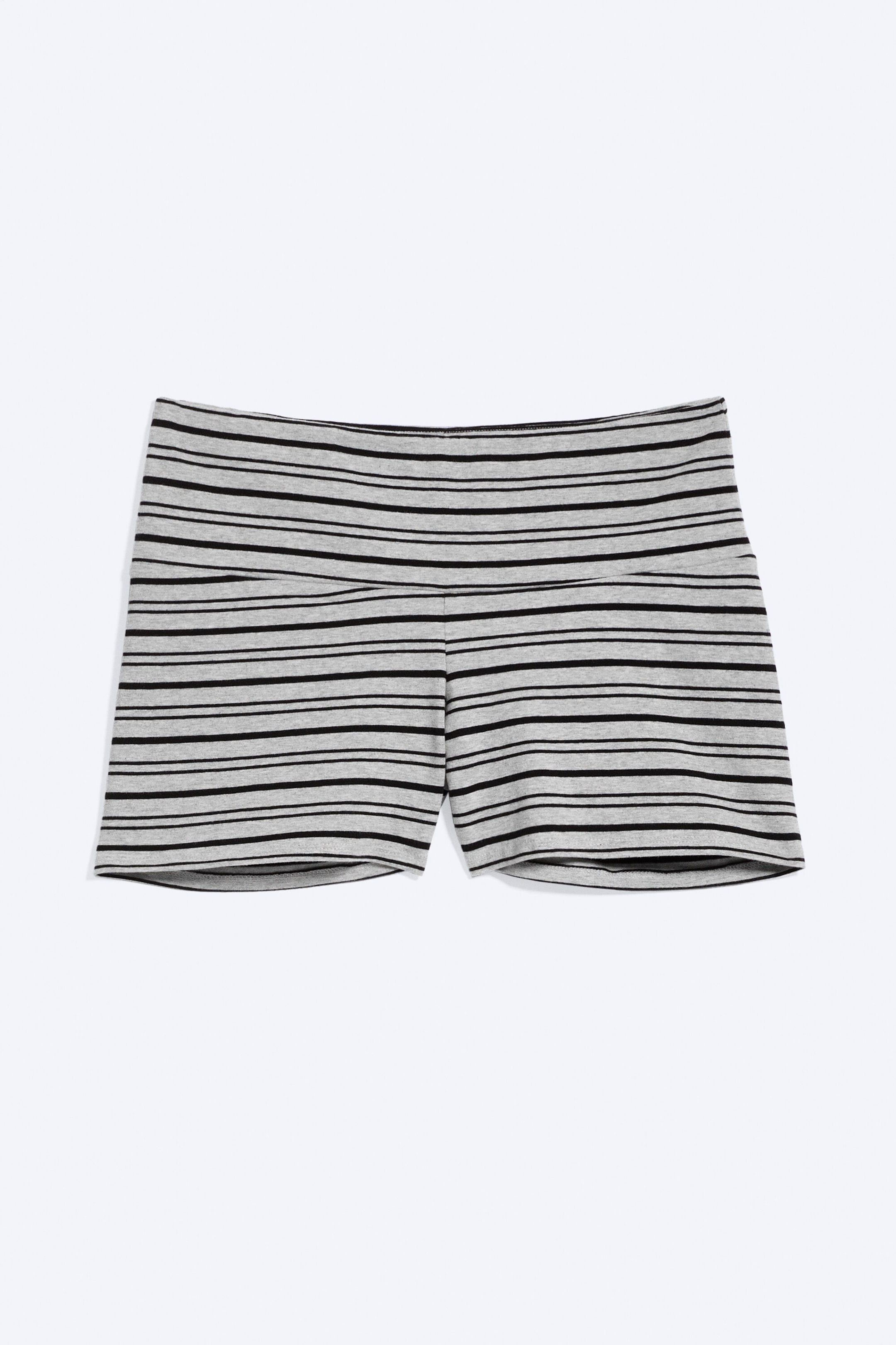 Grey Melange - Black Stripe - Low Hotpants - 5