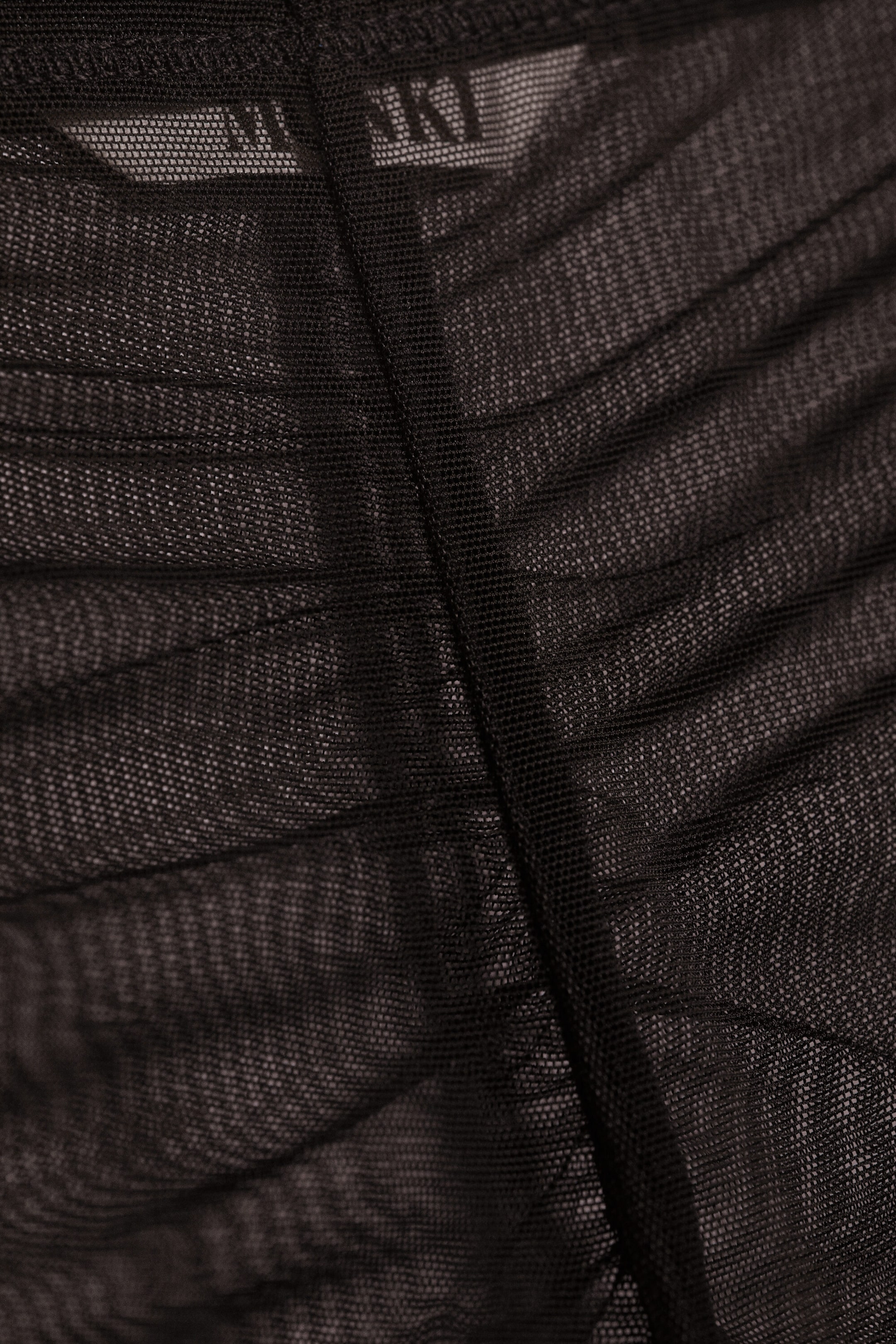 Dark Brown - Flared Printed Mesh Trousers - 2
