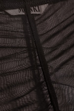 Dunkelbraun - Ausgestellte Hose aus bedrucktem Mesh - 1