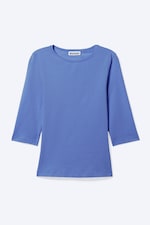 Mellanblå - Figurnära topp med trekvartsärm - 3