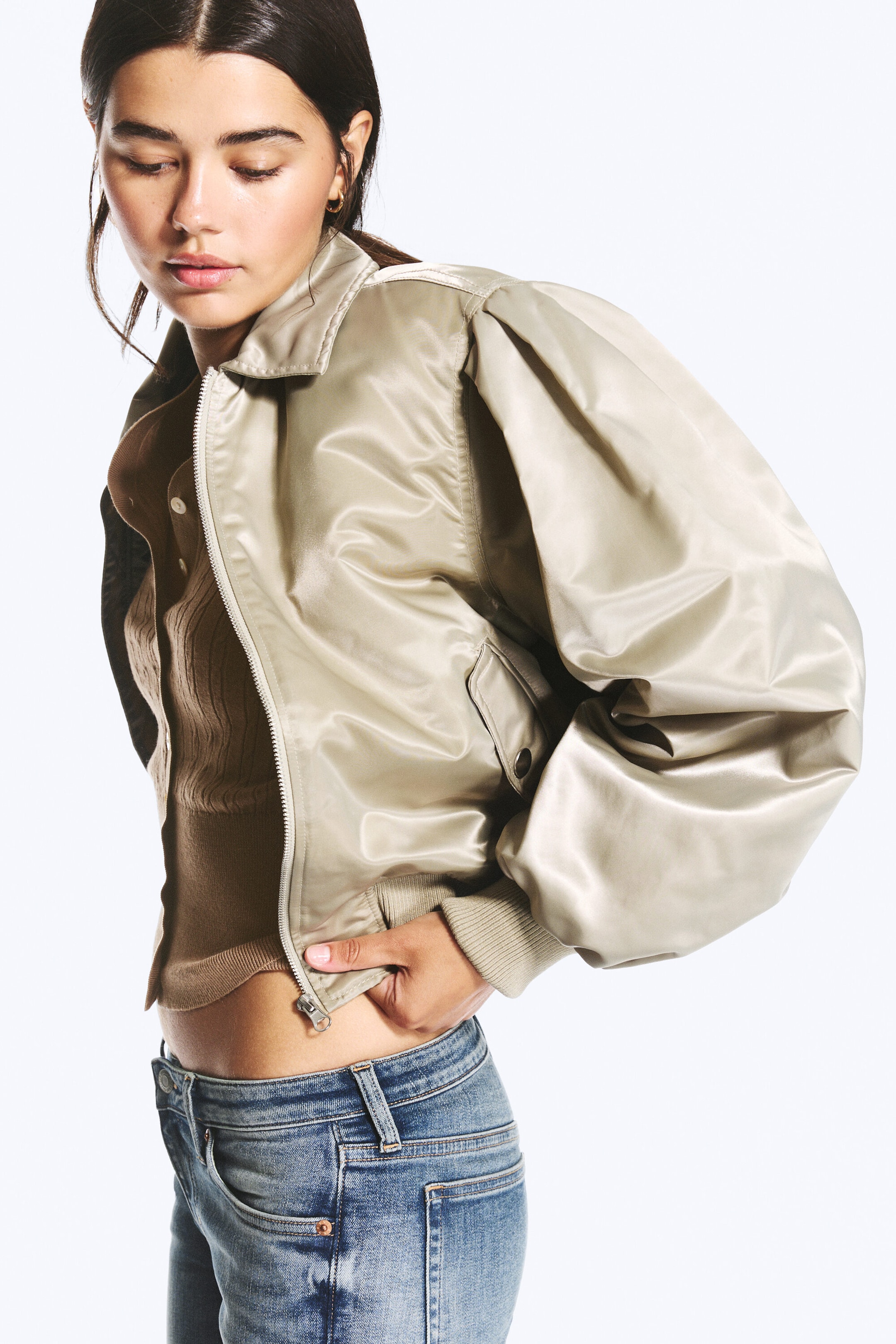 Licht kakigroen - YULIA B LOOSE NYLON BOMBERJACK - 2