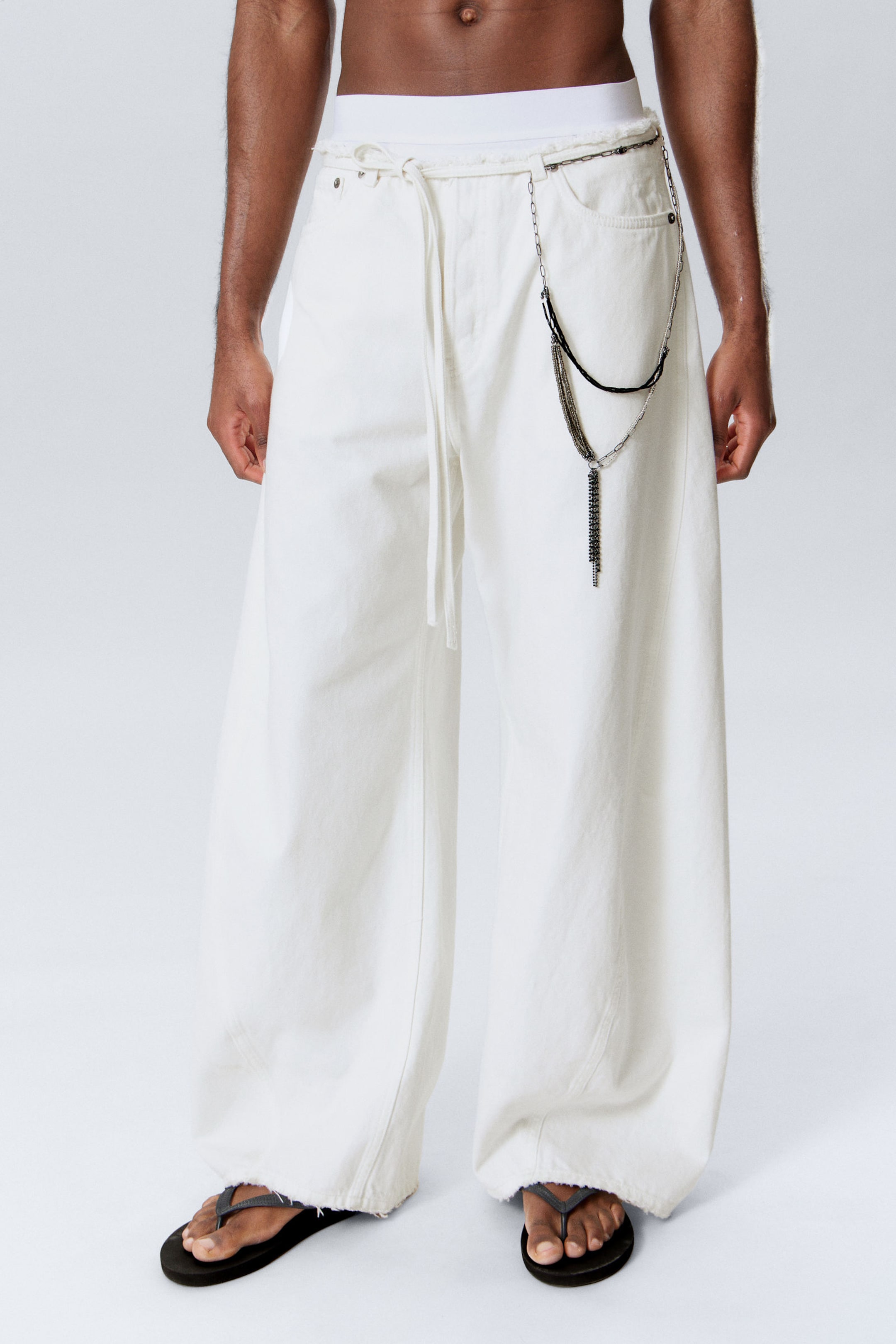 Weiß - Denim-Hose "Motion" mit niedrigem Bund - 4