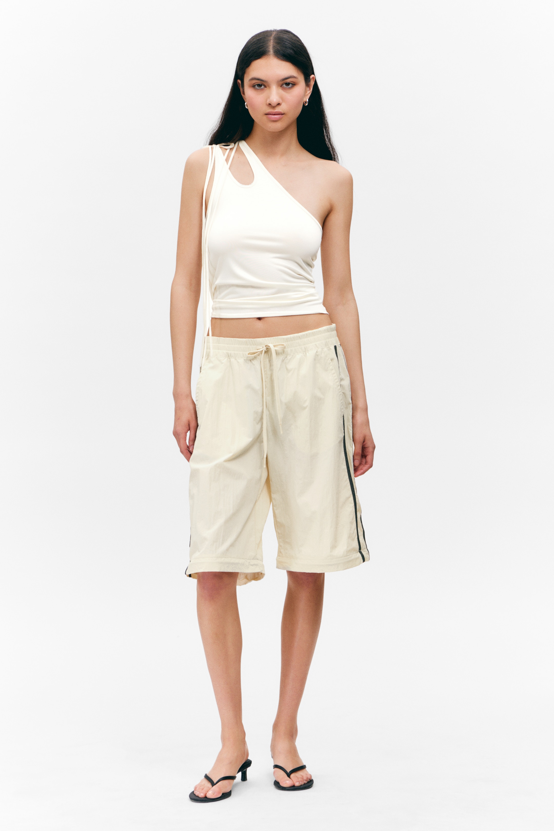 Agrandir l'image: Pantalon de survêtement en nylon - Beige - Black Stripe - FEMME | H&M FR 3