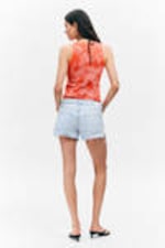 Orange Tie-Dye - Open-Knit Cotton Tank Top - 2