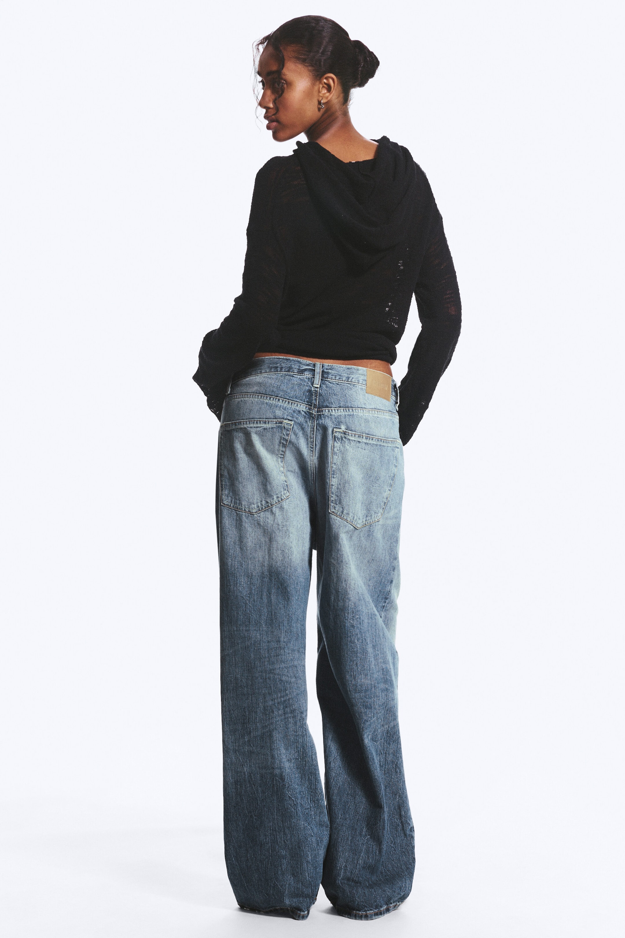 Board Blue - Medium Blue - Astro Mid Rise Loose Baggy Unisex Jeans - 2