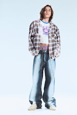 Blaues Spray - Looser – Weite Jeans mit normaler Taille - 1