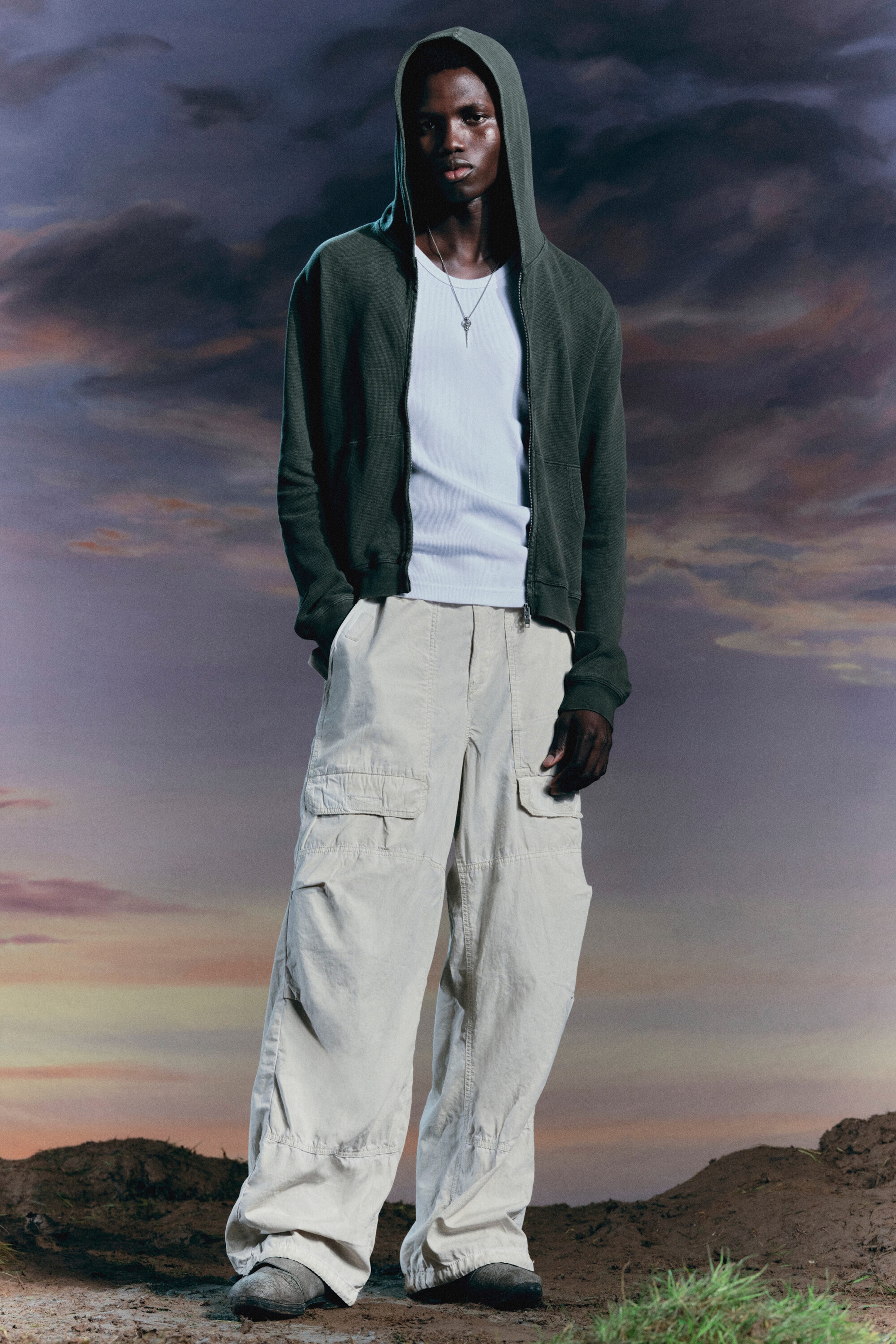 Helles Maulwurfsgrau - Workwear-Hose aus Baumwolle - 1