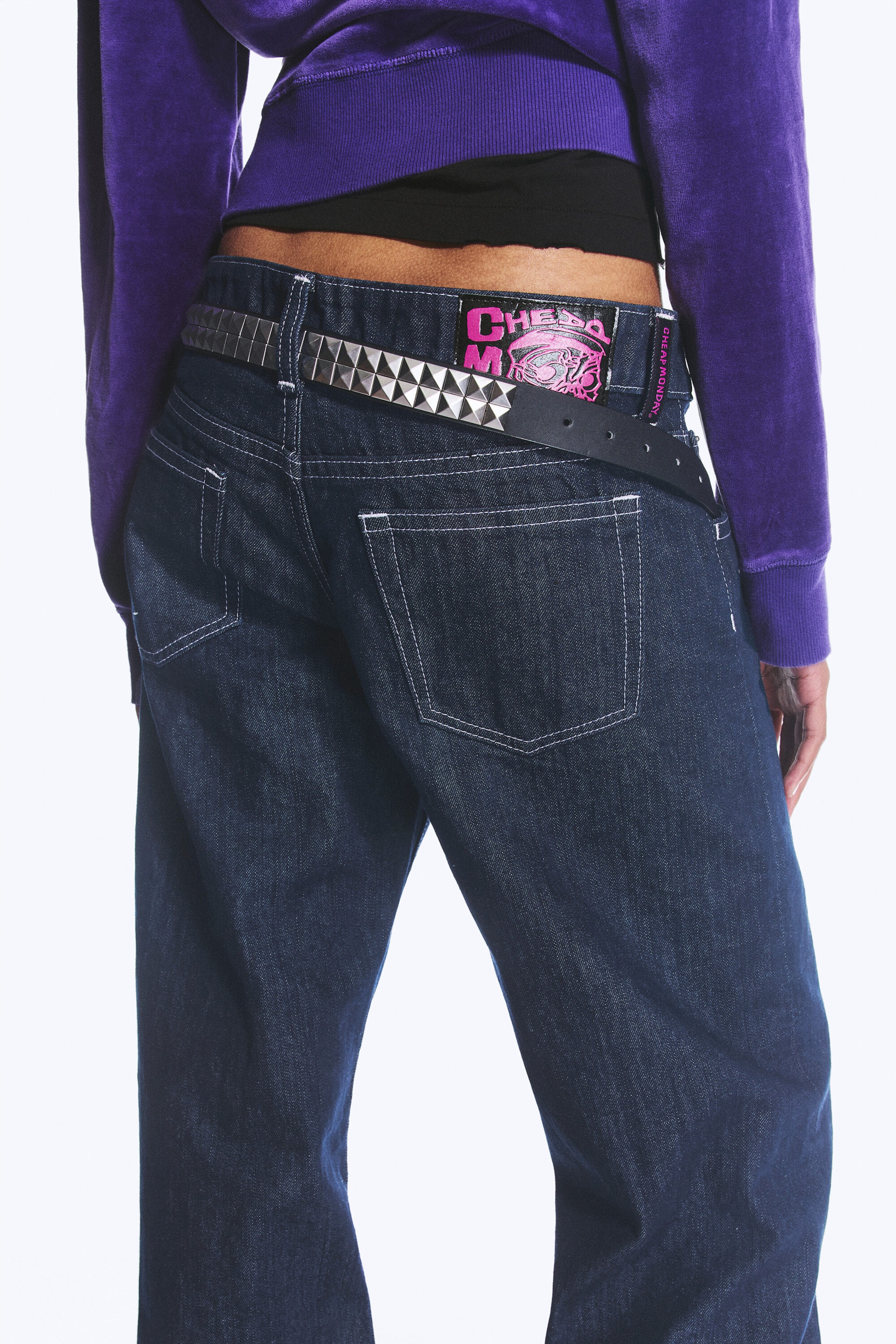 Blue Rinse - Mörkblå - Messy Low Rise Regular Straight Jeans - 4