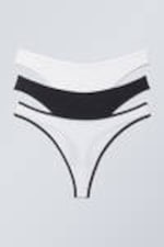 Schwarz-weiß - Baumwolltanga Jade 3er-Pack - 0