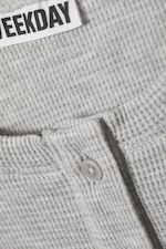 Grey Melange - Waffled Long-Sleeved Henley Top - 5