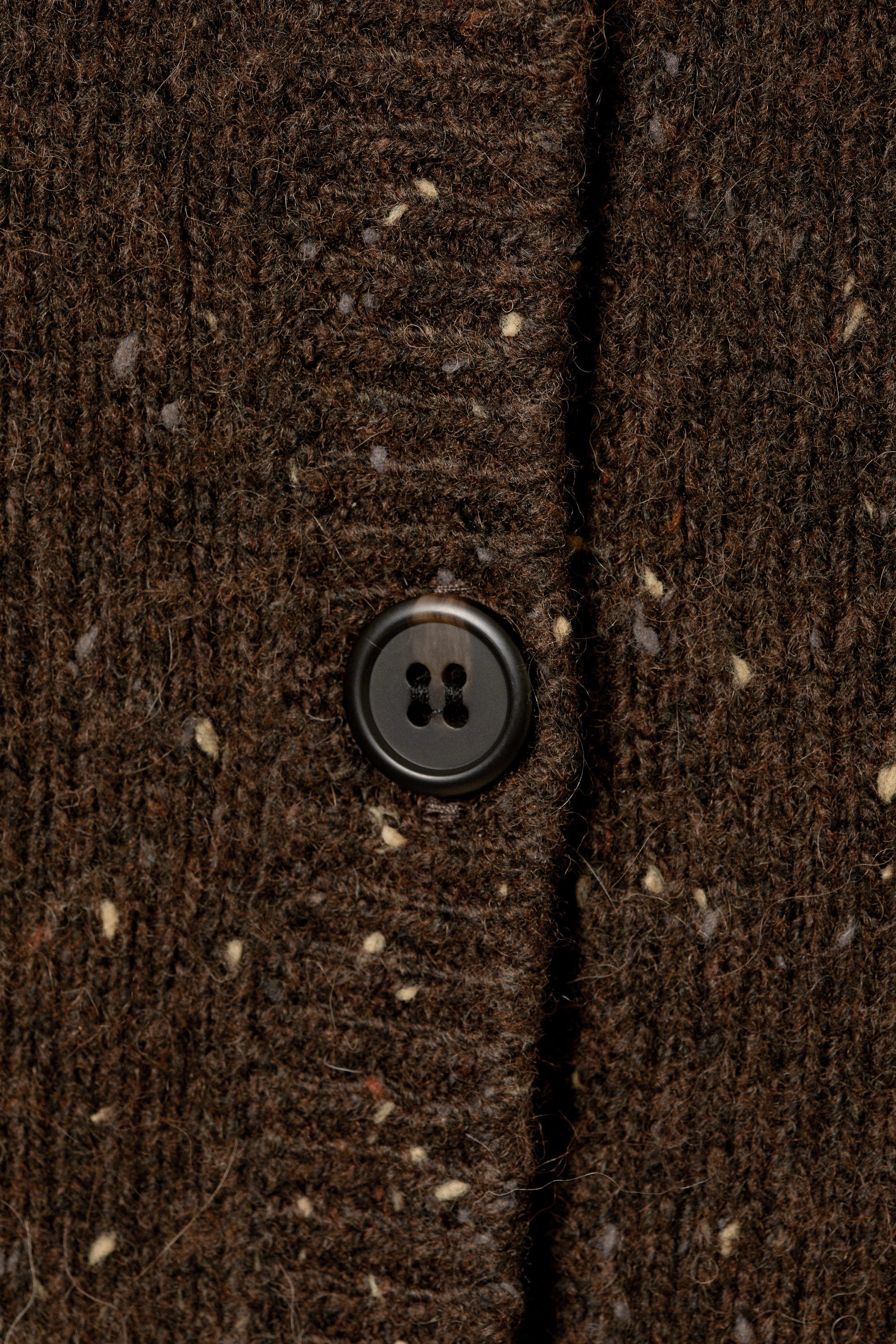 Dark Brown Melange - Knitted Buttoned Wool Blend Vest - 5