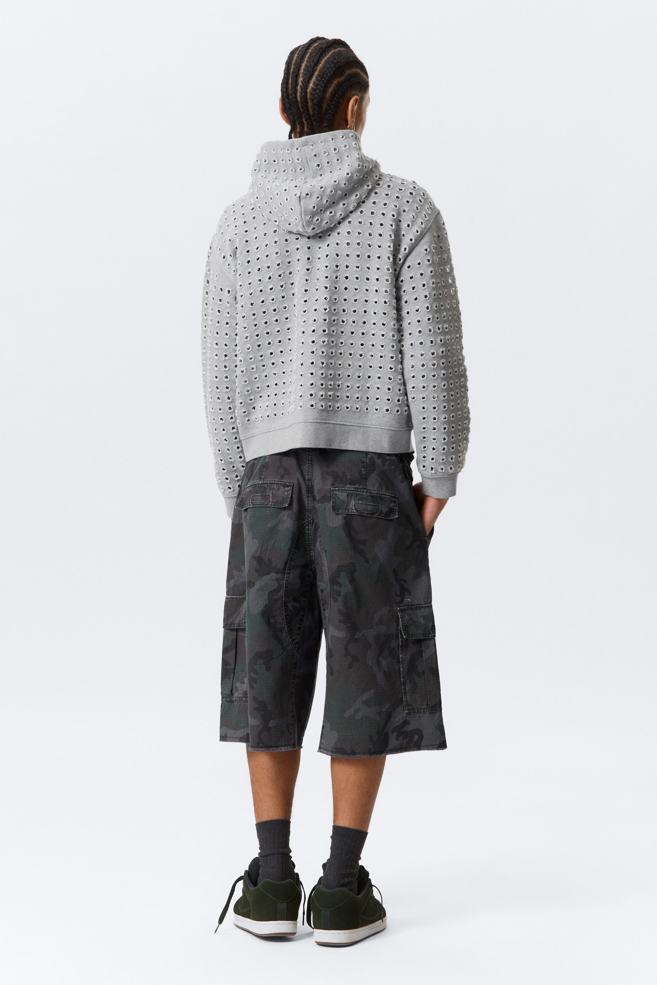 Grey Melange - Laser Cut Zip Hoodie - 3