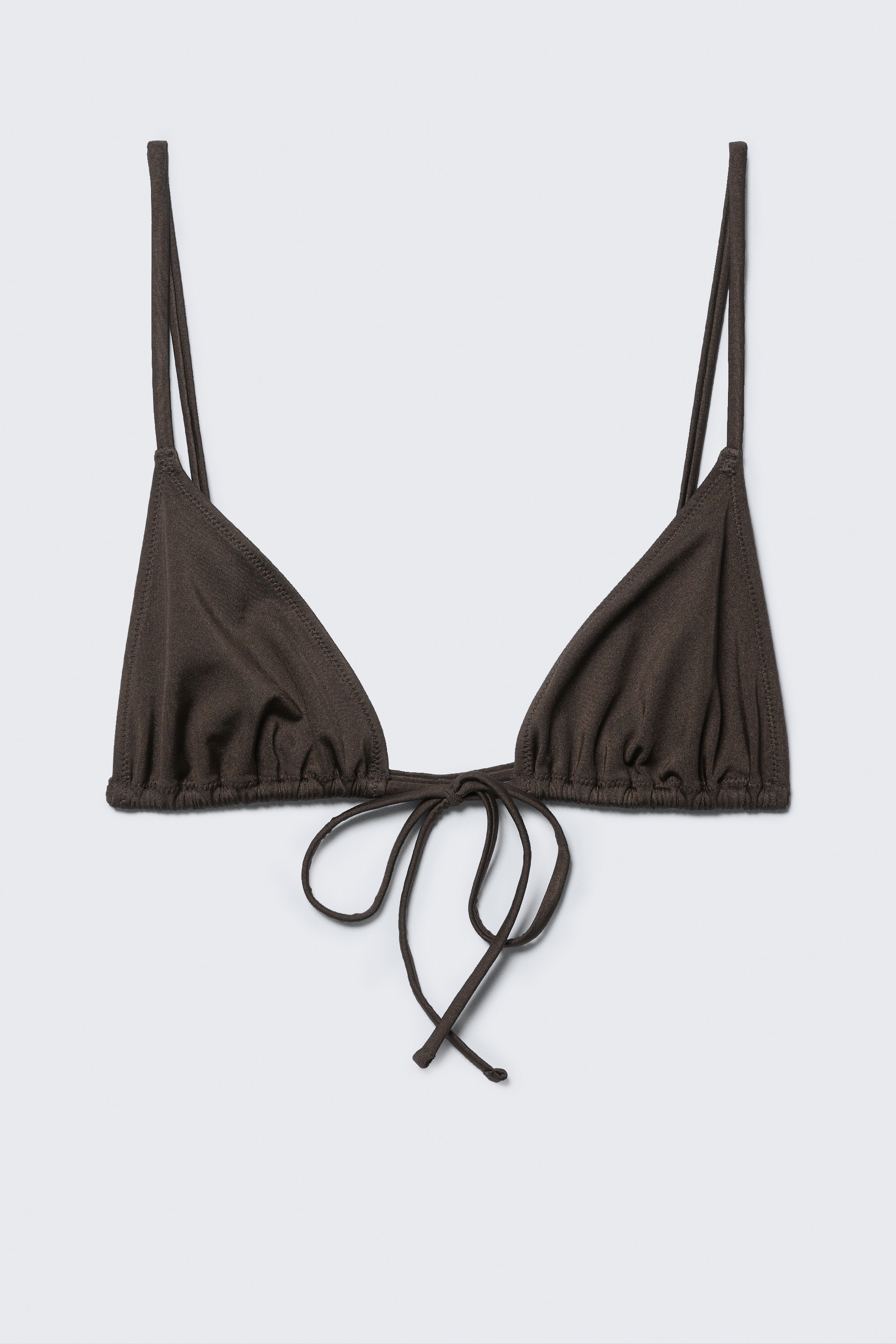 Triangle Bikini Top - Dark Brown/Dark Blue/Bright Red