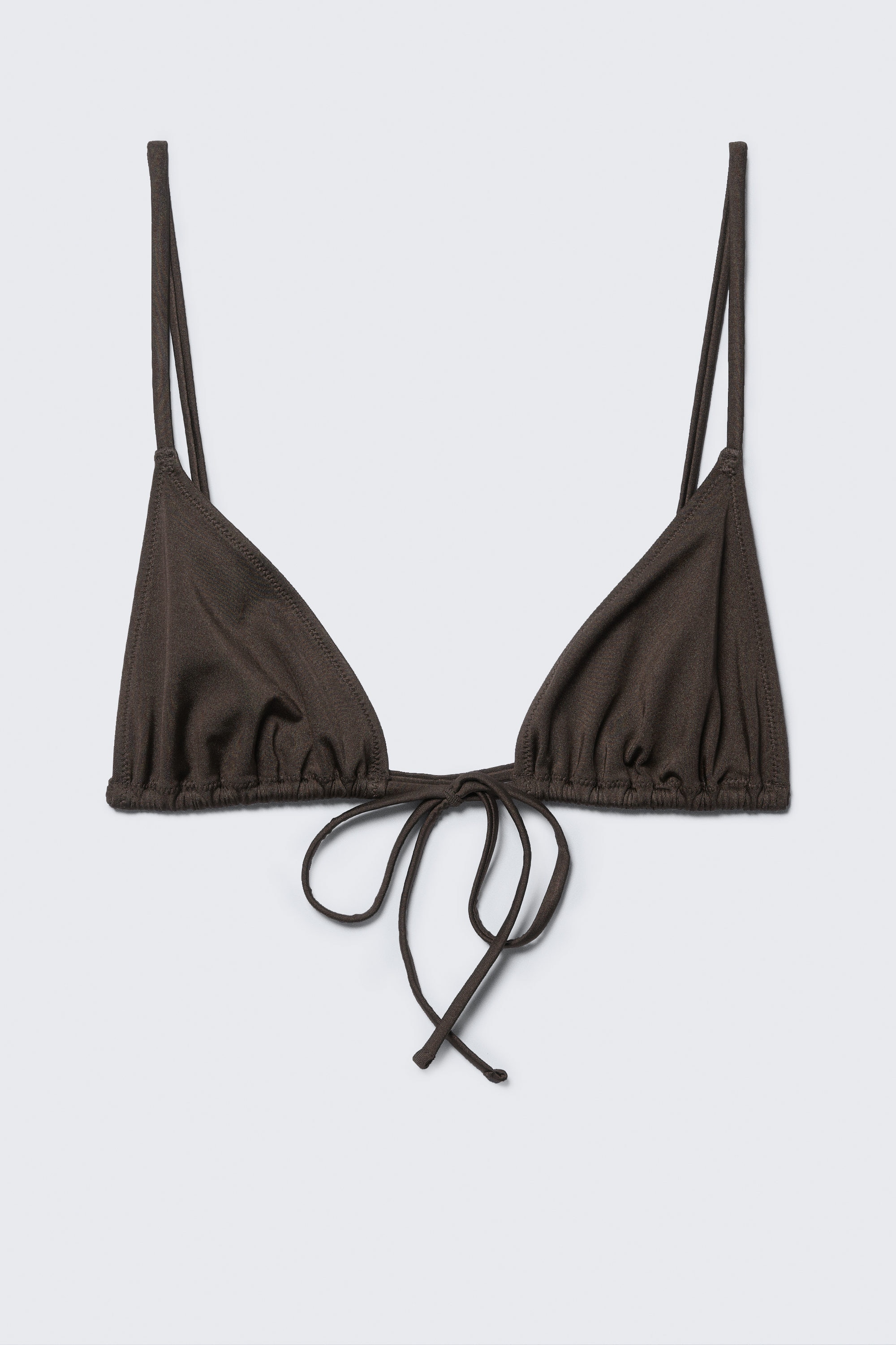Dark Brown - Triangle Bikini Top - 2