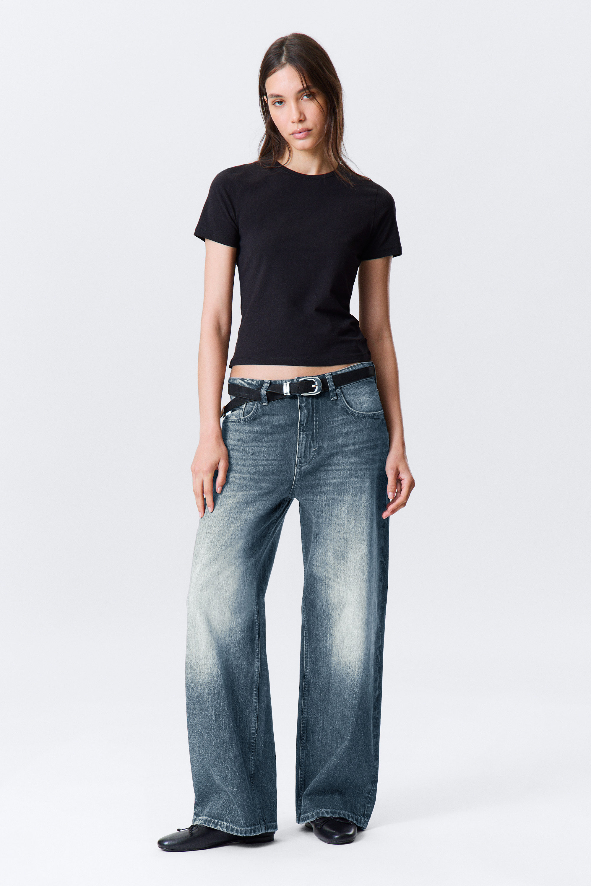 Mountain Blue - Mittelblau - Missy Low Rise Loose Straight Leg Jeans - 1