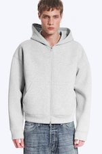 Light Grey Melange - Simon Scuba Zip Hoodie - 4
