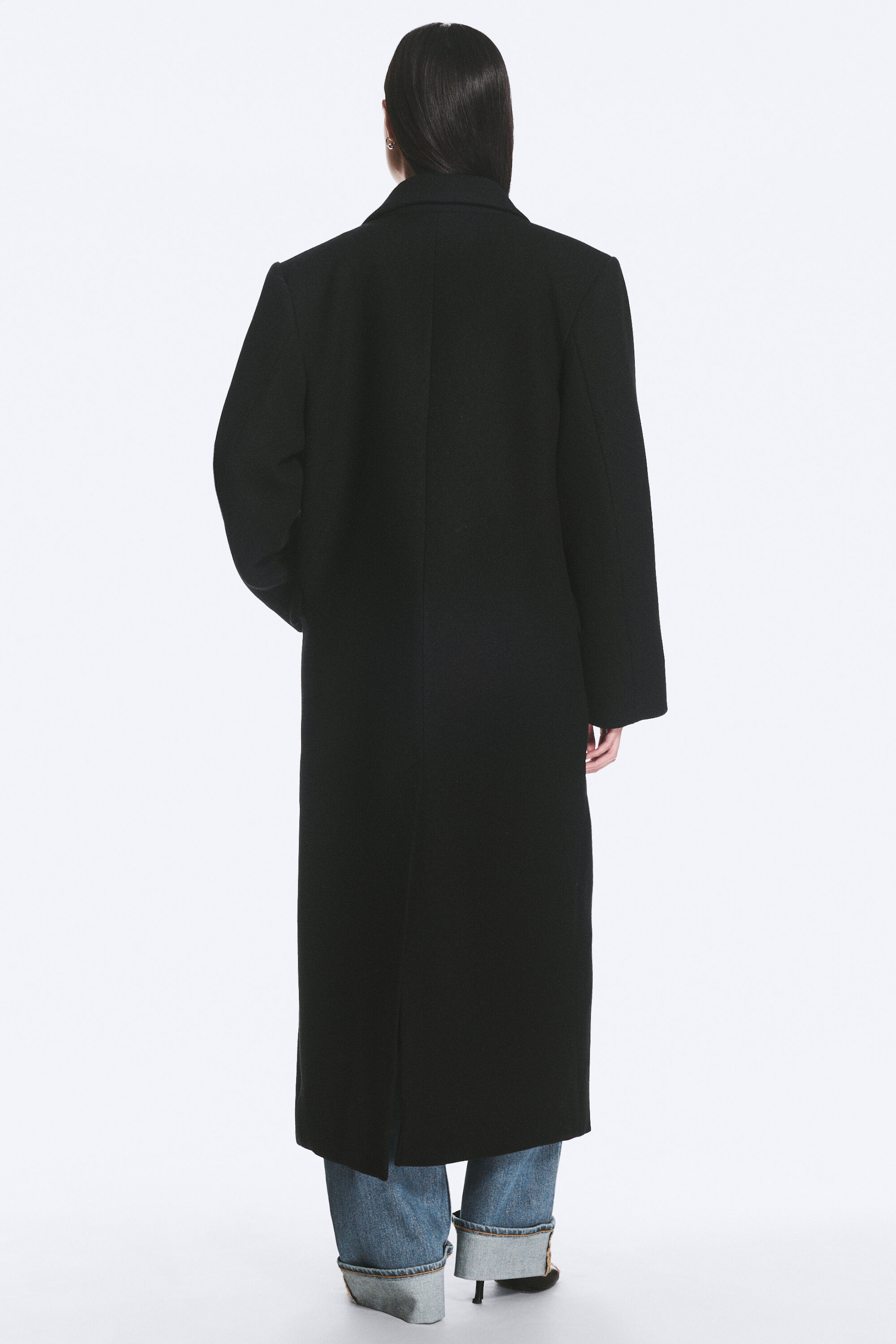 Black - LOGAN DOUBLE-BREASTED WOOL-BLEND COAT - 4