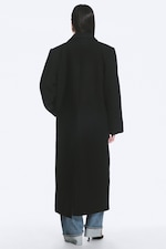 Black - LOGAN DOUBLE-BREASTED WOOL-BLEND COAT - 4