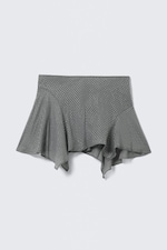 Grå - Strass - Asymmetrisk minikjol med strass - 4