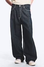 Blue Rinse - Dunkelblau - Astro Mid Waist Loose Baggy Unisex Jeans - 1