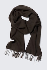 Mellanbrun - Lång vävd scarf i ull - 1