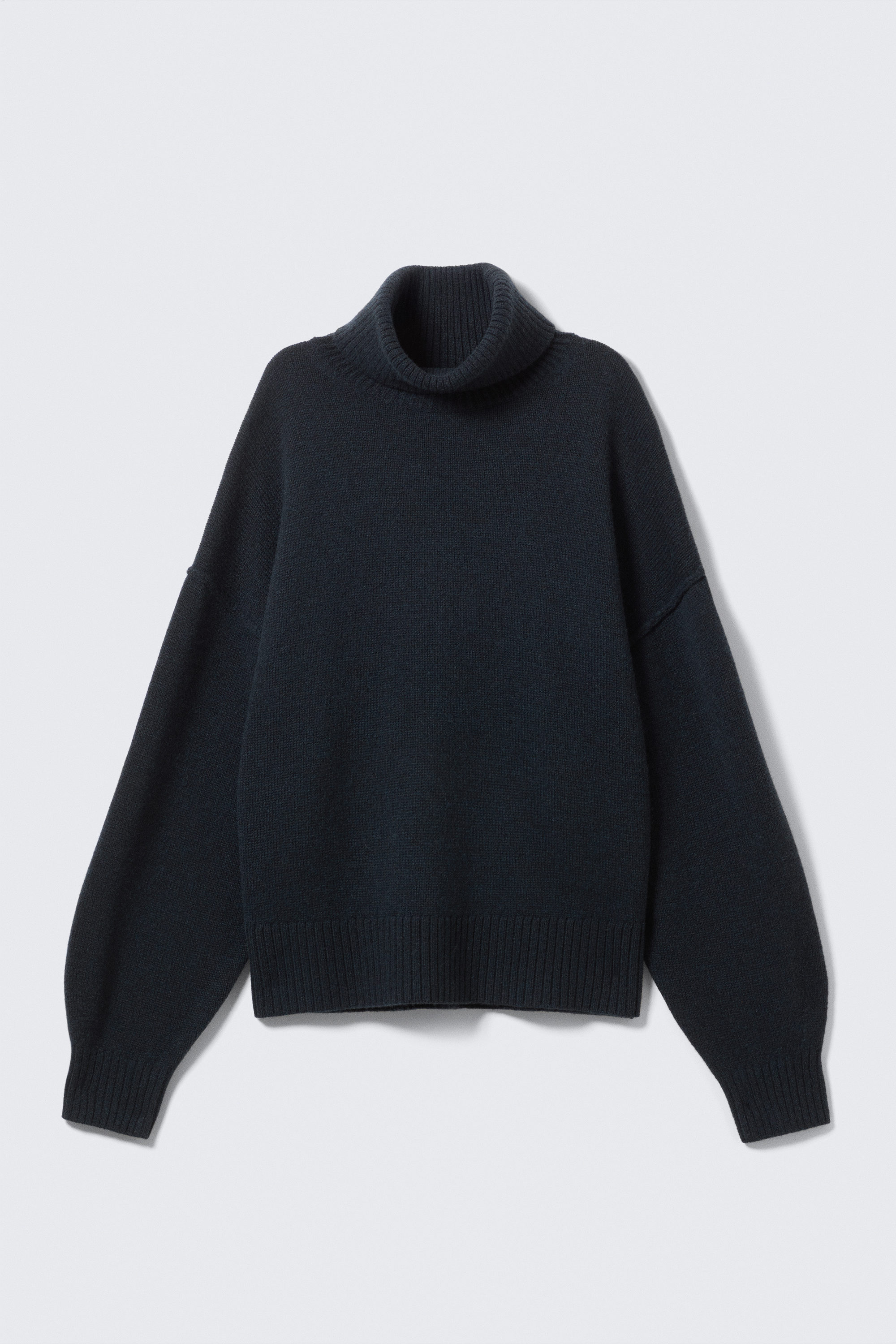 Mörk marinblå - Oversized turtleneck i ull - 4
