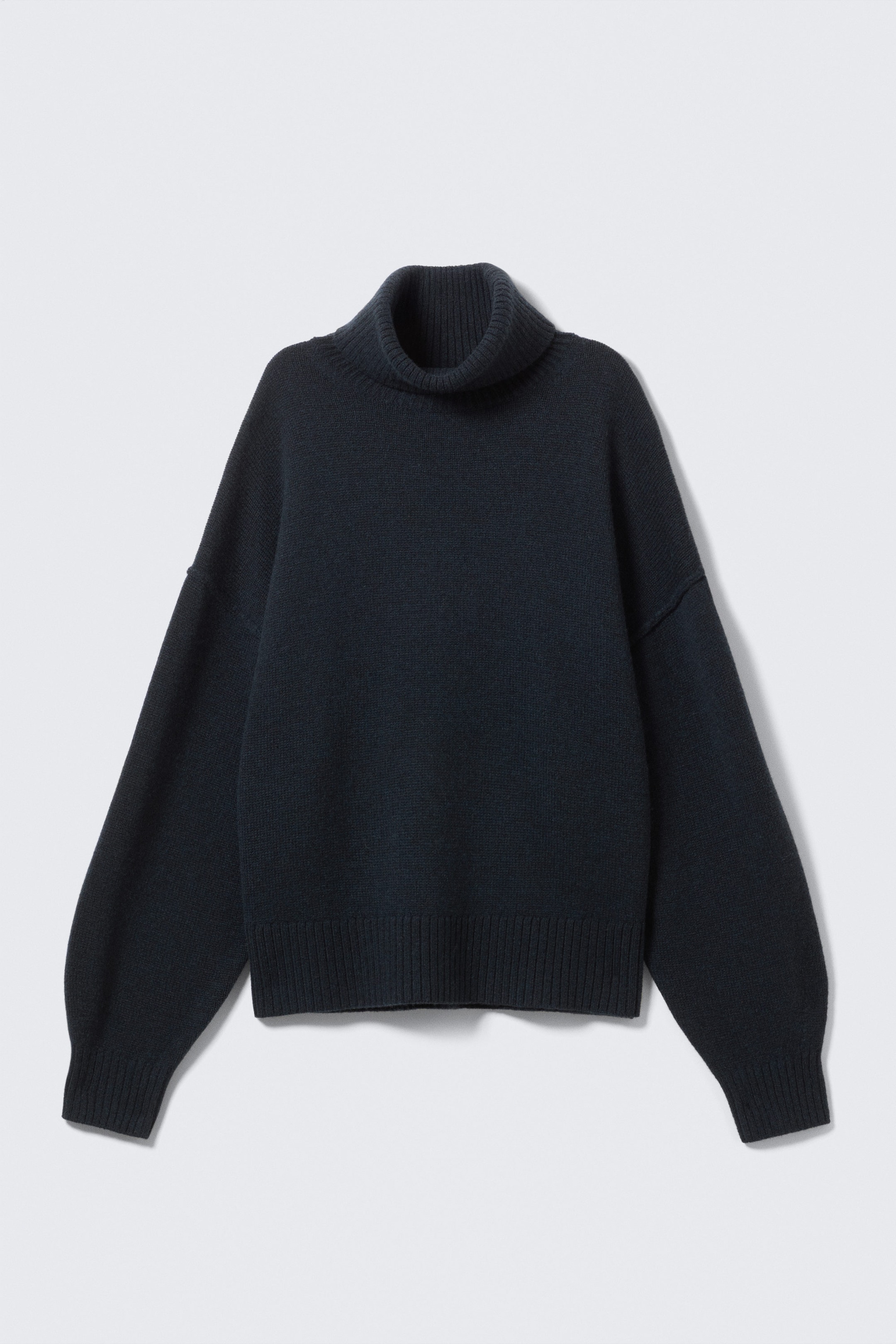 Donker marineblauw - Oversized wollen coltrui - 4