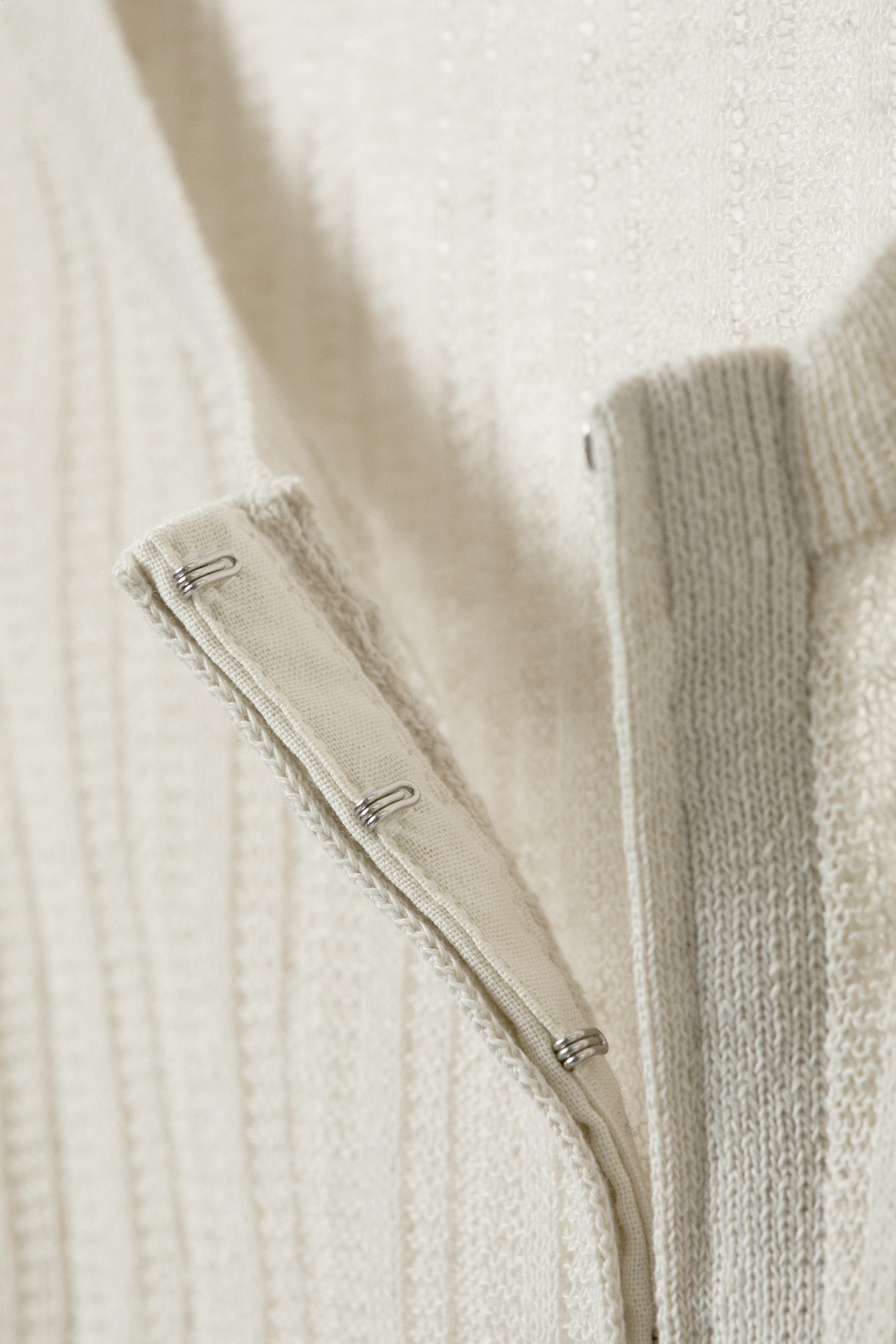 Écru - Cardigan en lin mélangé transparent - 5