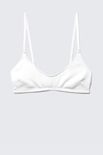 Weiß - Weicher, gerippter Neckholder-BH - 0