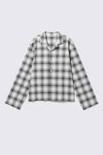 Checked White - Relaxed Flannel Pyjama Shirt - 5