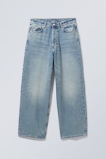 Seventeen Blue – Bleu moyen - Jean baggy ample taille mi-haute unisexe Astro - 0