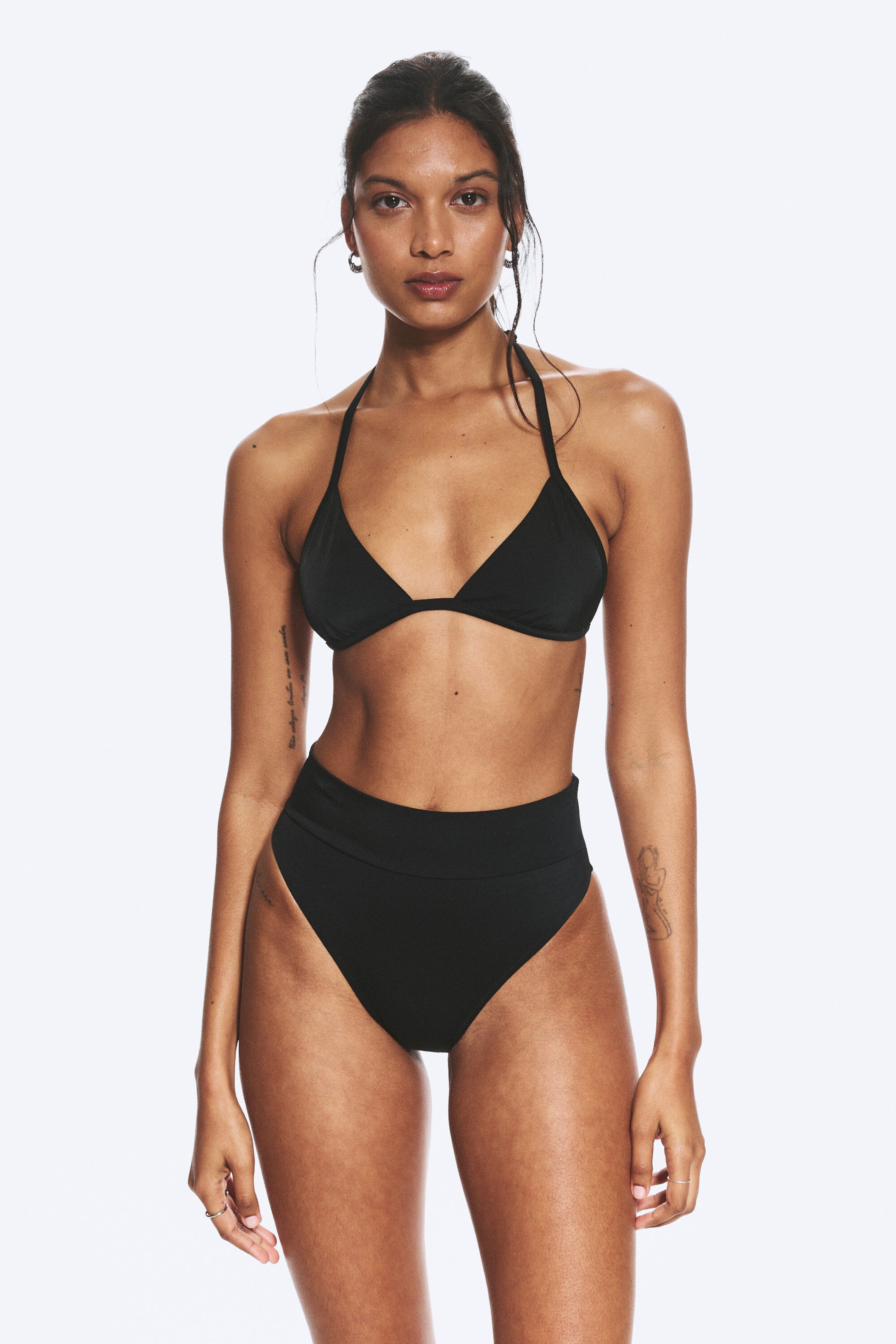Black - Heat High Waist Bikini Bottoms - 0