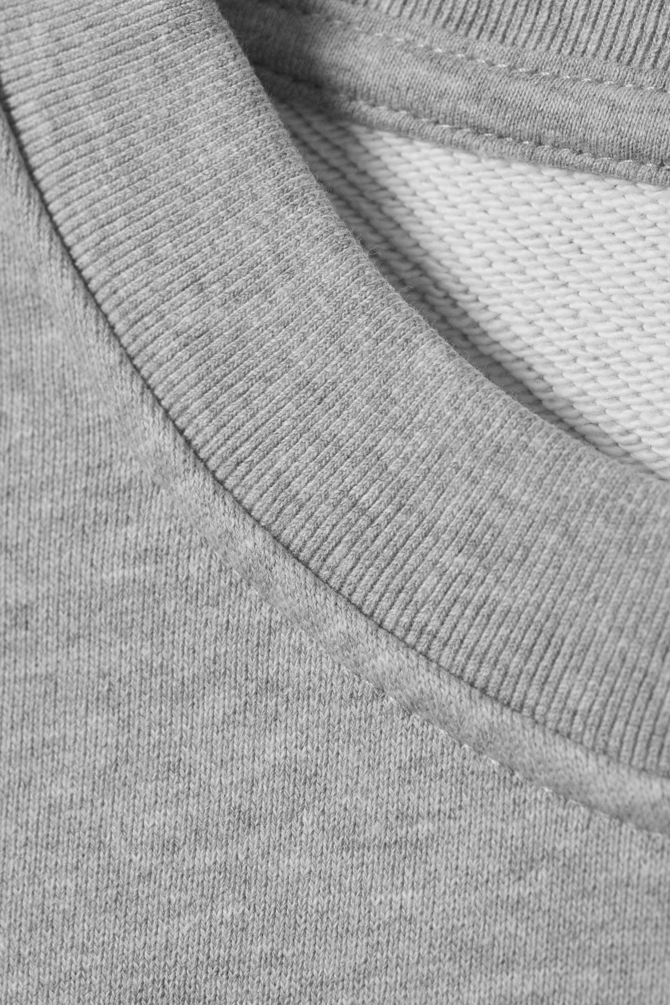 Hellgrau meliert - Kastiges, dickes Frottee-Sweatshirt - 4