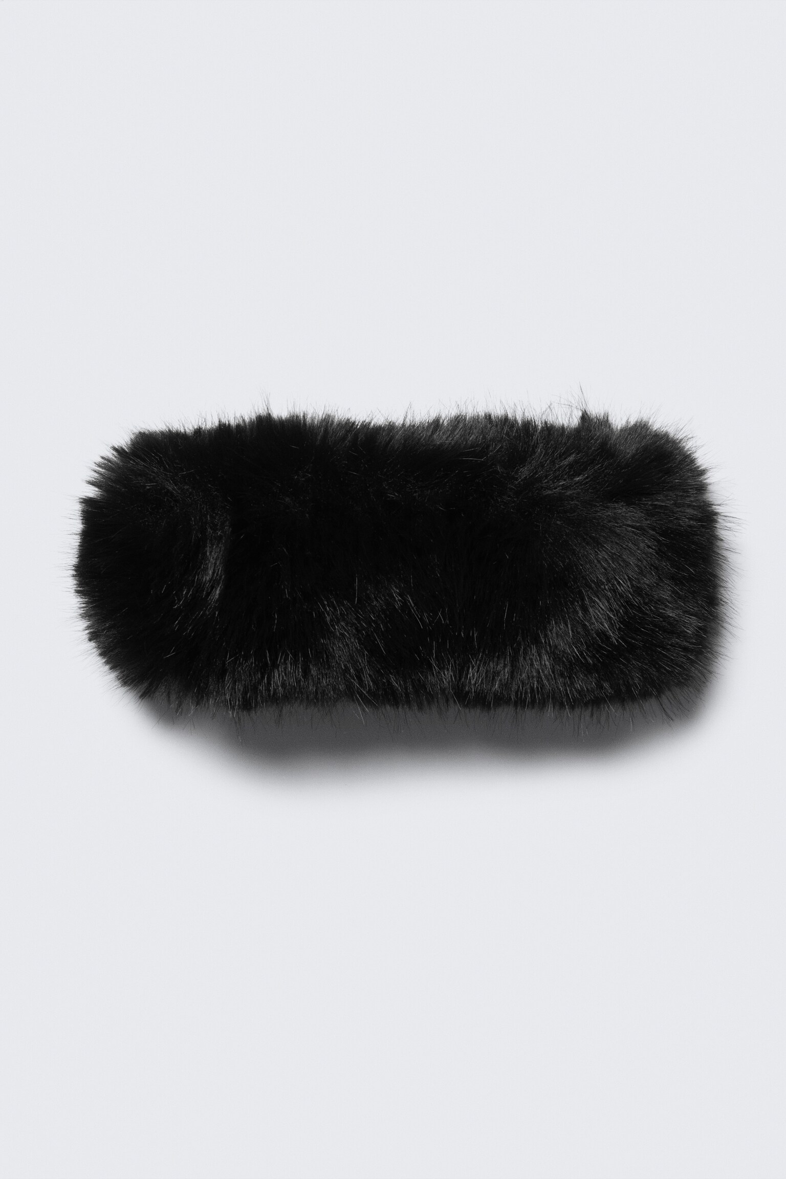 Soft Faux Fur Headband - Black/Cream White/Black