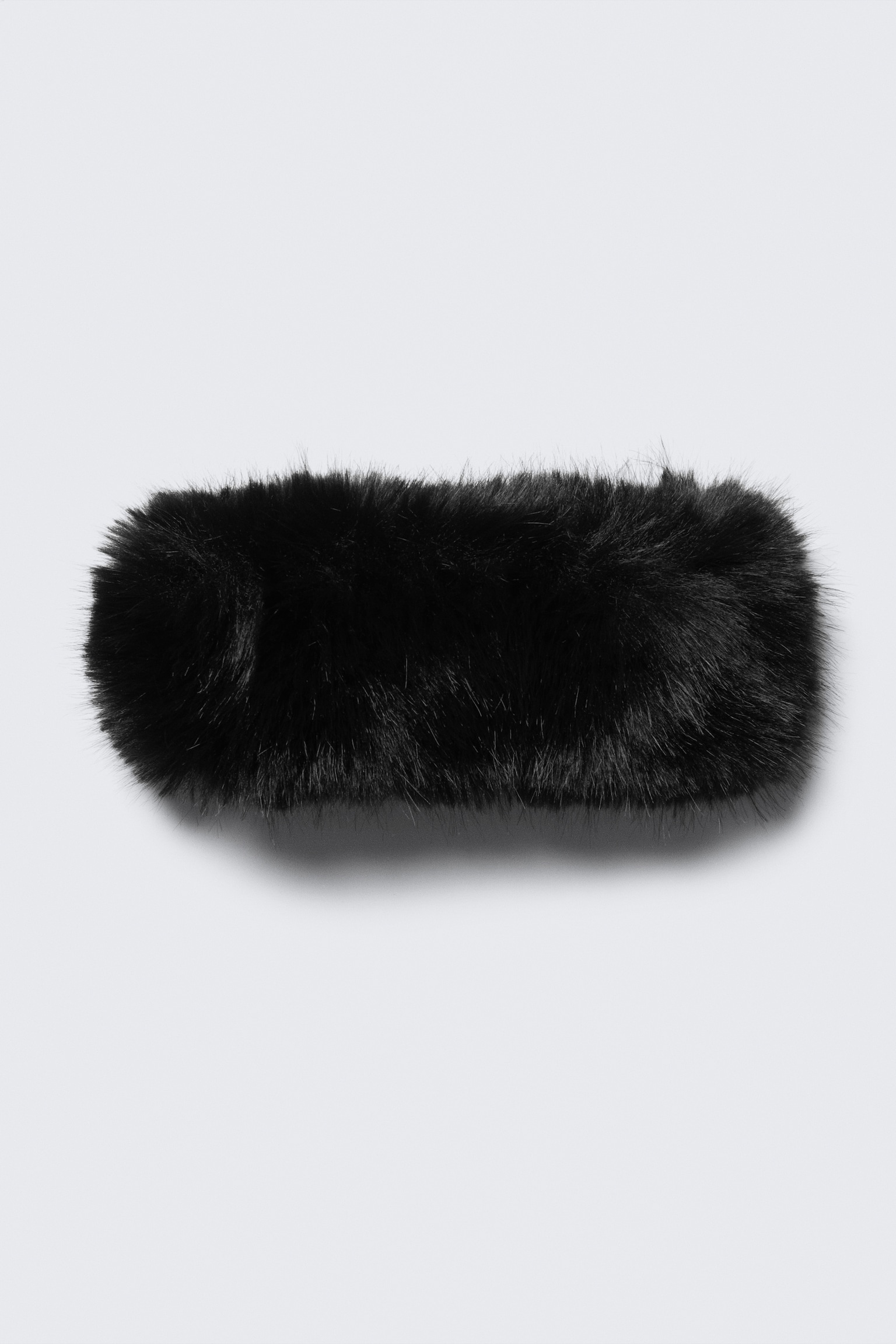 Soft Faux Fur Headband - Black/Cream White/Black
