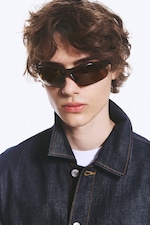 Brown - Brown Lenses - Bold Sporty Sunglasses - 0