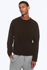 Dunkelbraun - Boxy Longsleeve mit lockerer Passform - 0