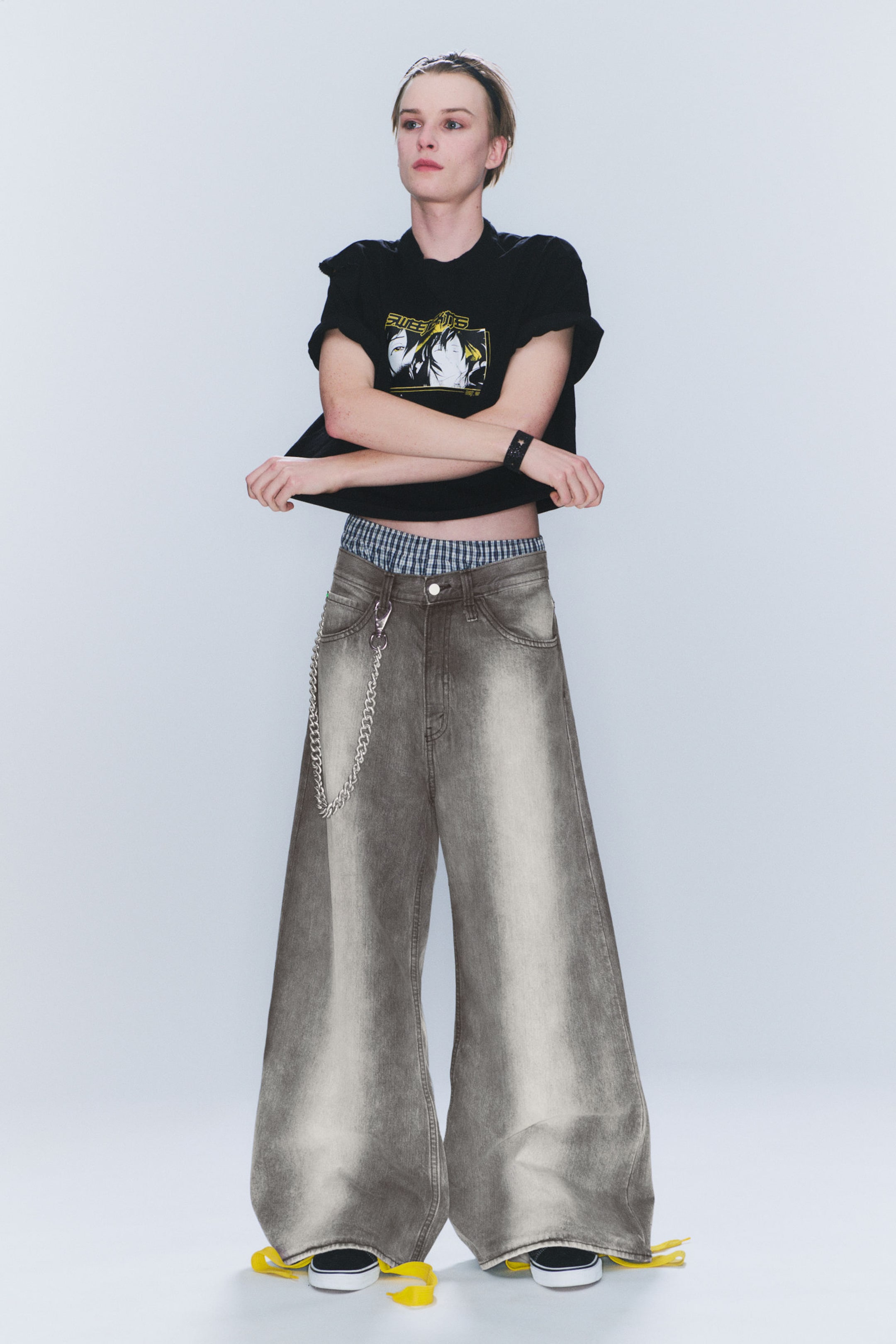 #9C9EA5 - Rad Super Regular Waist Loose Wide Jeans - 2