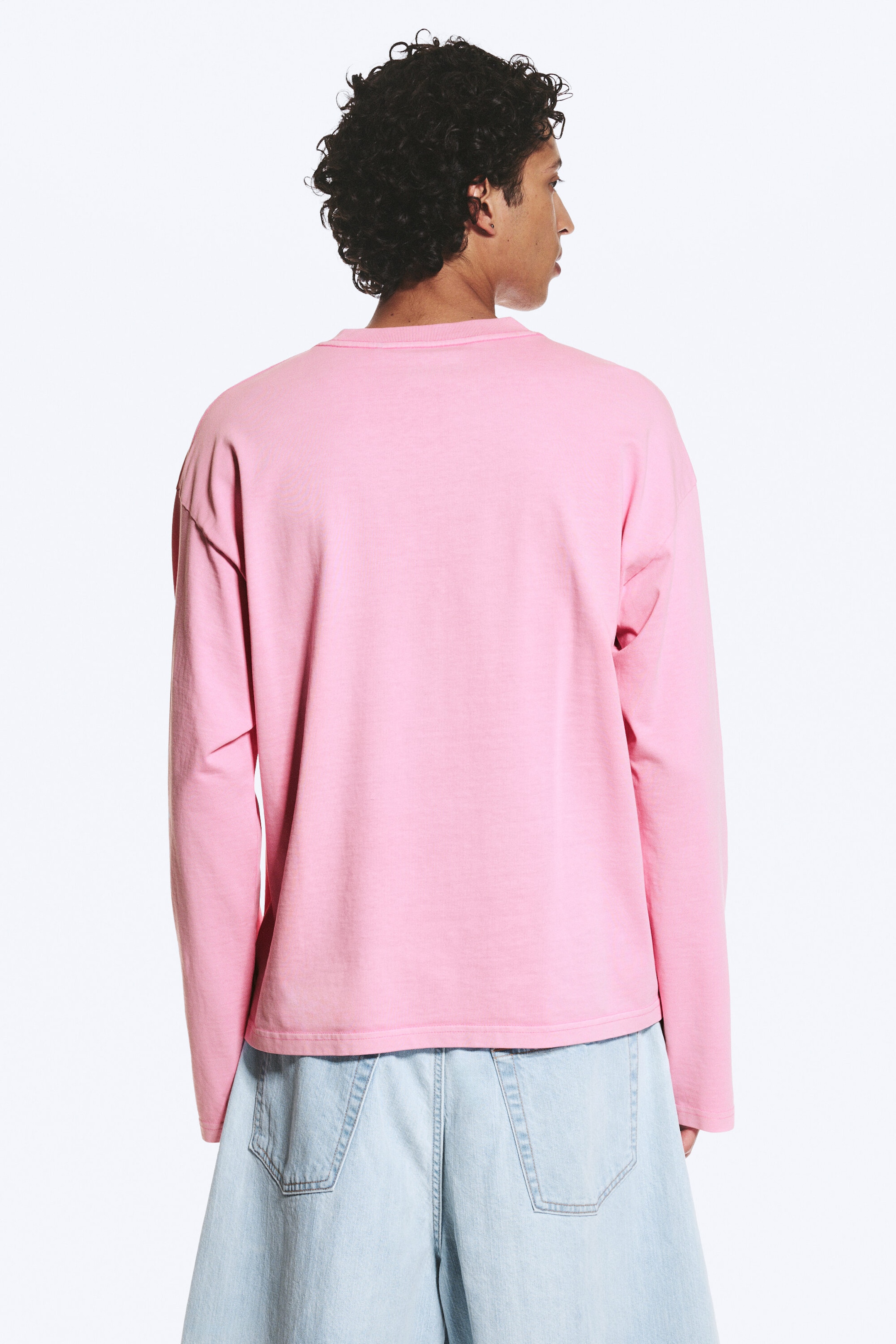 Gewaschenes Rosa - Boxy Longsleeve mit lockerer Passform - 2