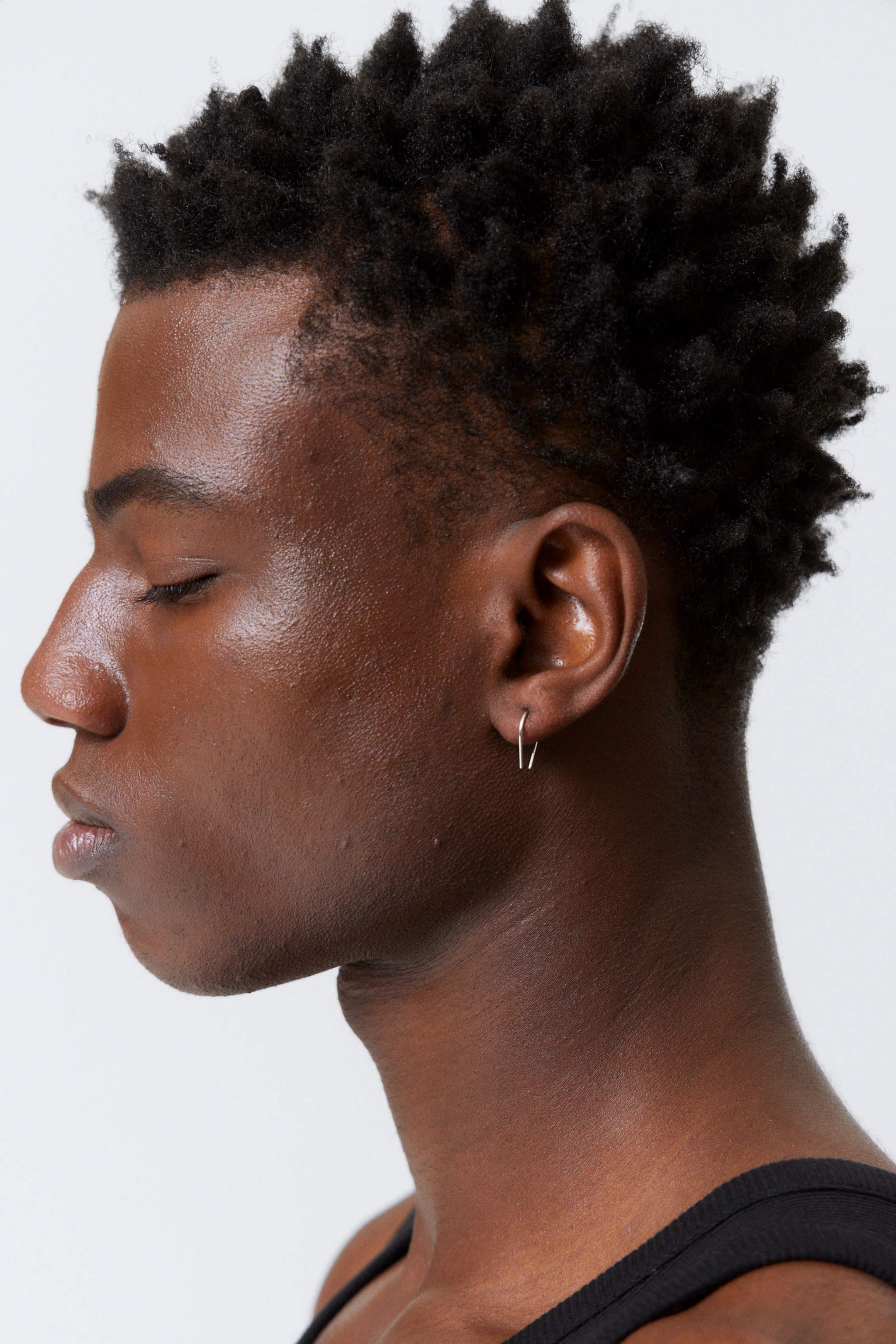 Silver - Silver-Plated Open-End  Hoop Earrings - 1