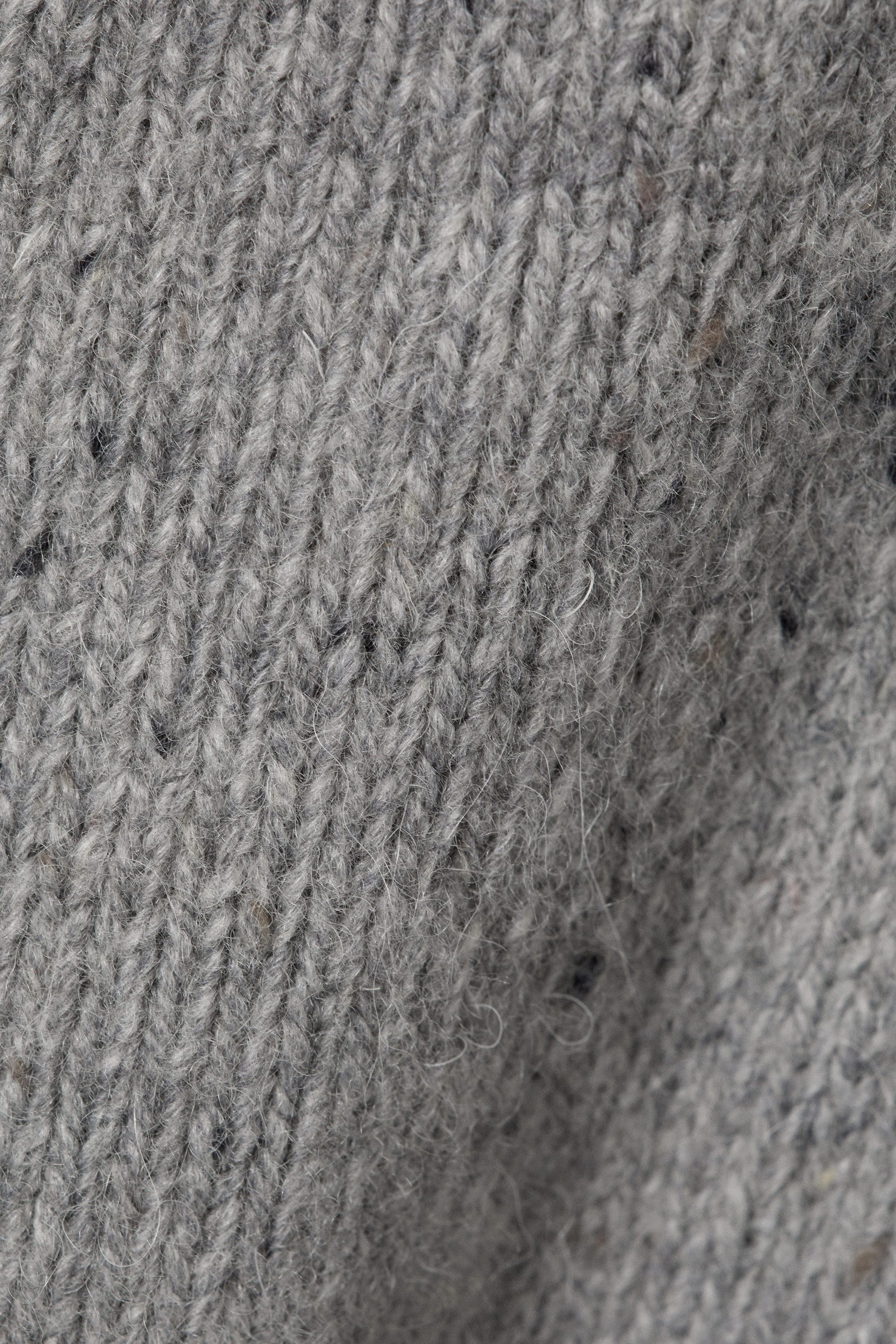 Grau meliert - Strick-Cardigan aus Wollmischung mit Knötchen-Struktur - 4