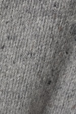 Gråmelerad - Avslappnad stickad cardigan i ullblandning - 4