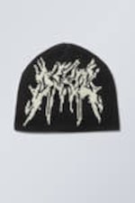 Black Jacquard - Jacquard-Knit Beanie - 0