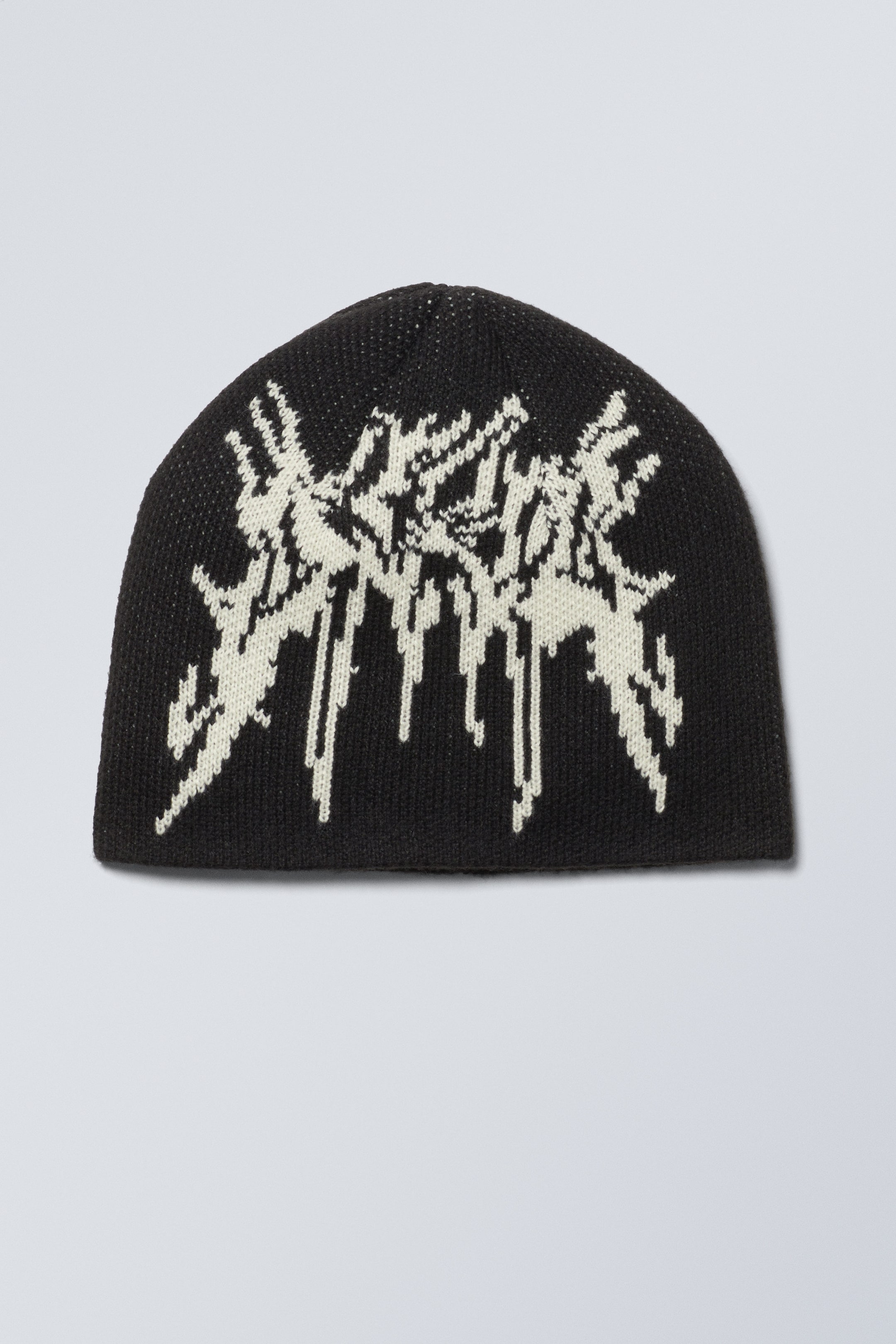 Black Jacquard - Jacquard-Knit Beanie - 0