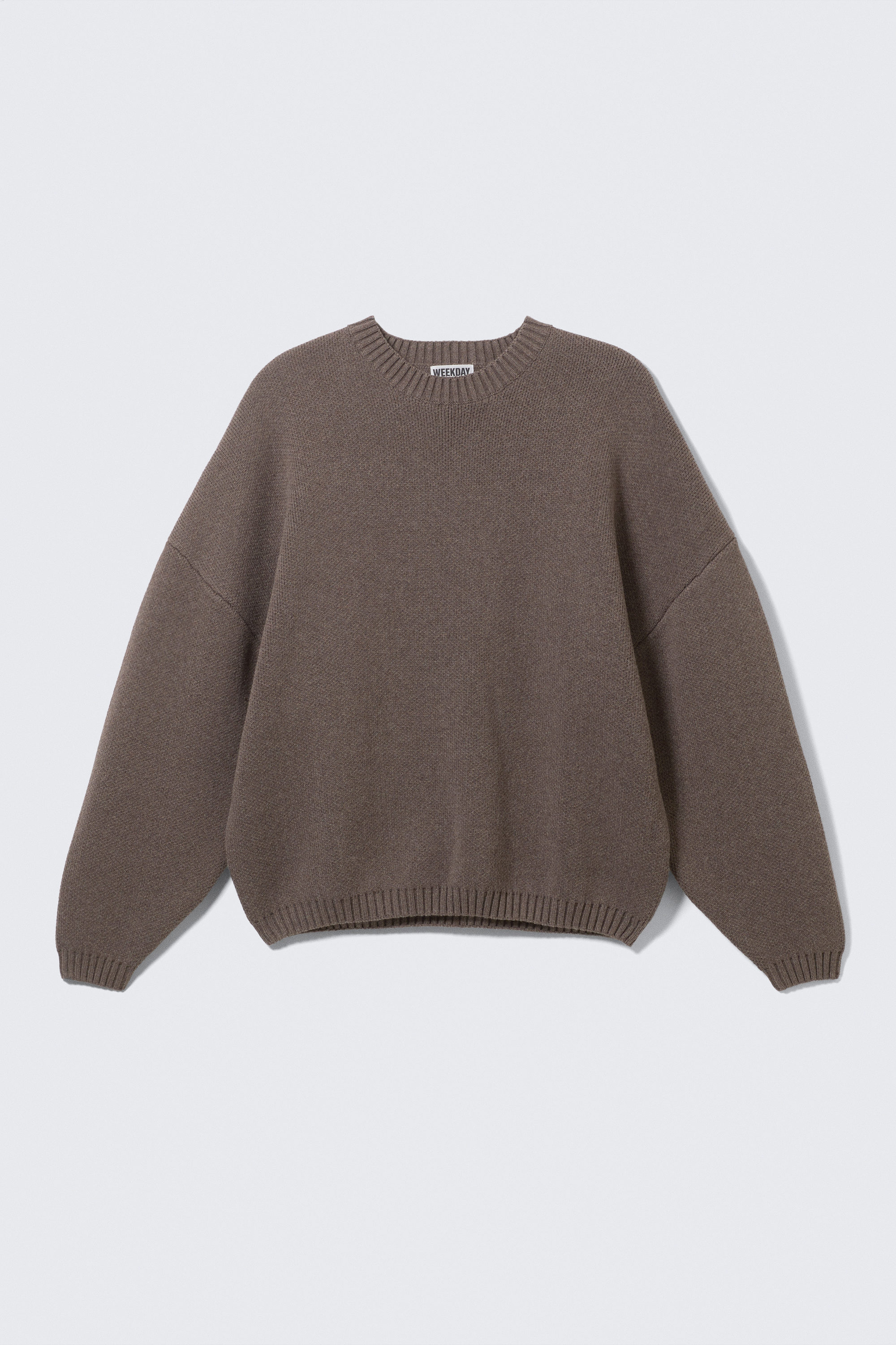 Brown Melange - Oversize-Pullover aus schwerer Baumwolle - 4